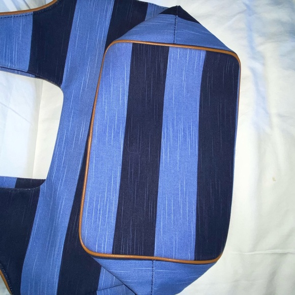 Navy & Blue Kate Spade Stripe Canvas Purse - Picture 2 of 6